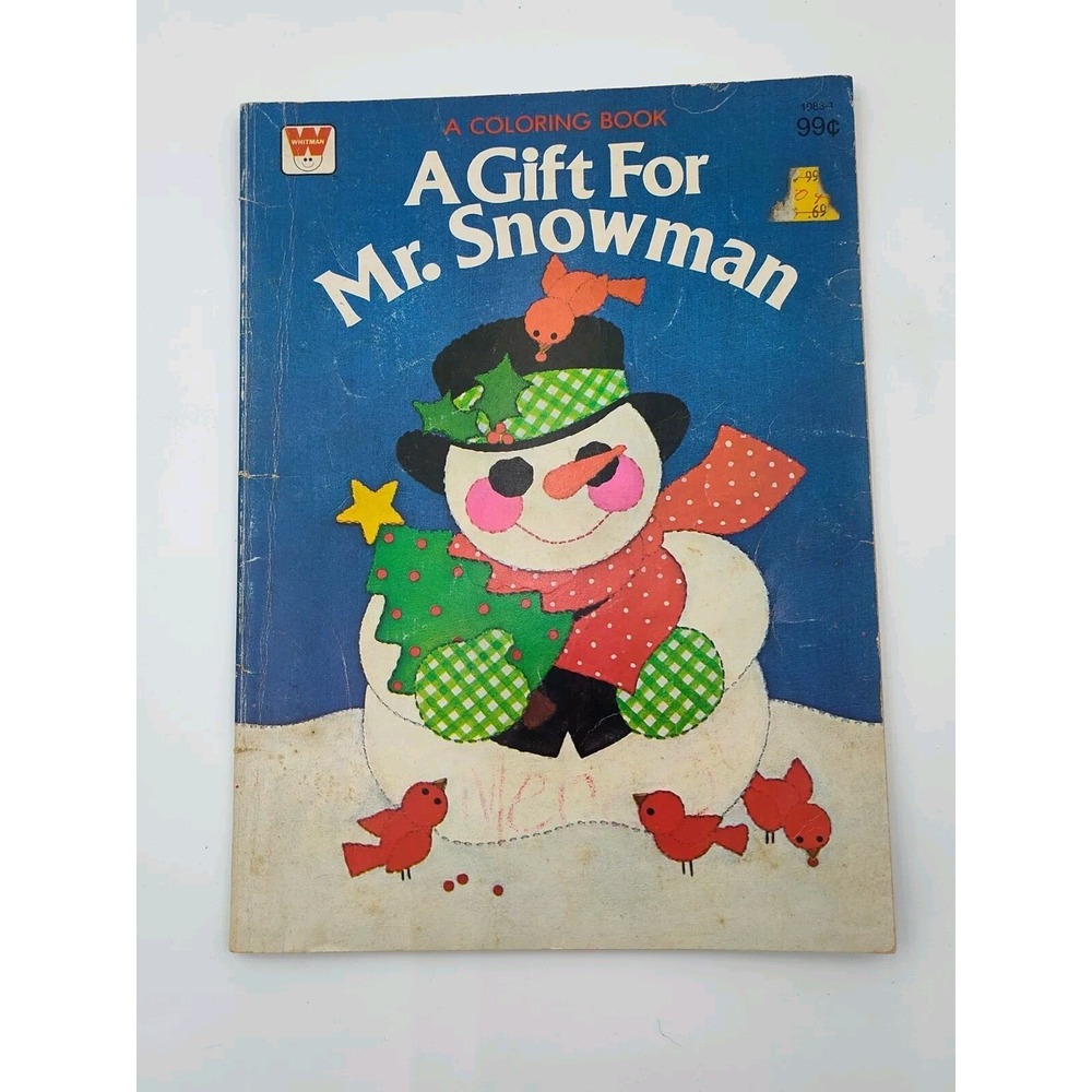 MR. SNOWMAN VTG Coloring Book Christmas 1982 Whitman collectible SEE